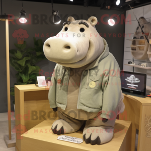 Tan Hippopotamus mascotte...