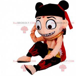 Oriental woman mascot, traditional dancer costume -