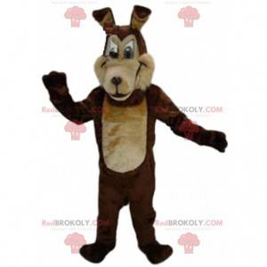 Mascotte de loup marron bicolore, costume de chien, chien loup