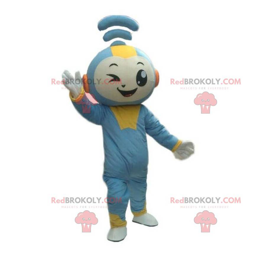 WiFi mascot, connected snowman costume, Internet costume -