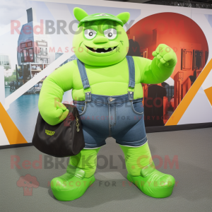 Lime Green Strongman maskot...