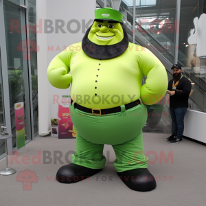 Lime Green Strongman maskot...