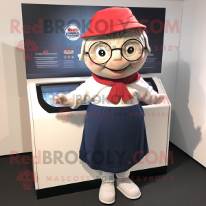nan Plate Spinner mascot costume character dressed with a Oxford Shirt and Beanies