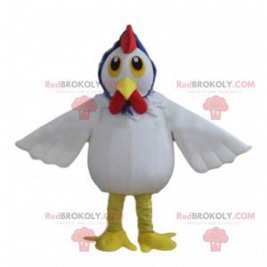 Mascot gallina blanca gigante, traje de cazuela, pollo -