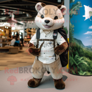 Cream Marten maskot kostume...