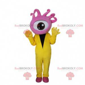 Kæmpe lyserød øjenmaskot, cyclops kostume - Redbrokoly.com