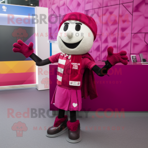 Magenta Soccer Goal maskot...