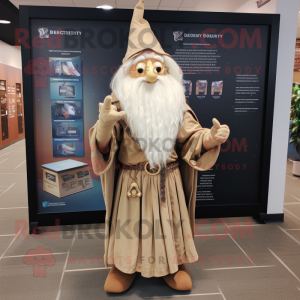 Tan Wizard mascotte kostuum...