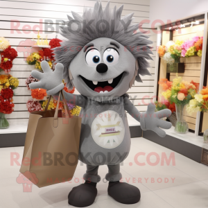 Grå bukett blommor maskot...