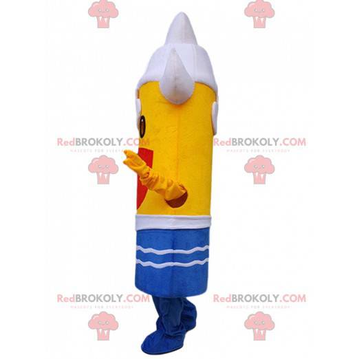Mascota de helado gigante, traje de palo de helado amarillo -