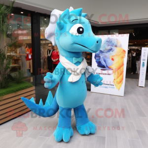 Sky Blue Sea Horse mascotte...