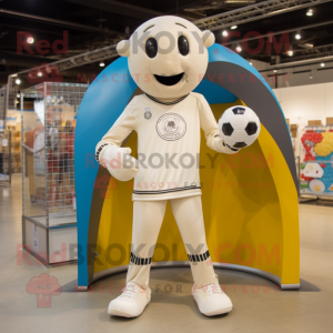 Crème voetbalgoal mascotte...