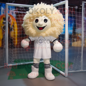 Crème voetbalgoal mascotte...