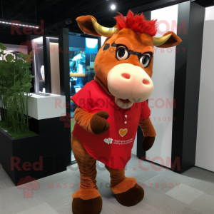 Red Jersey Cow maskot...