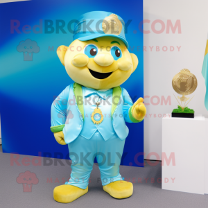 Sky Blue Pot Of Gold maskot...