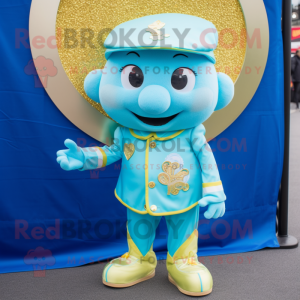 Sky Blue Pot Of Gold maskot...