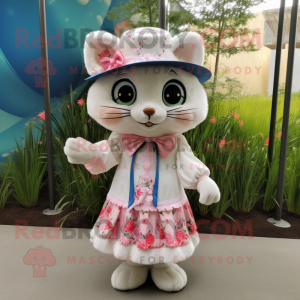 nan Cat mascot costume character dressed with a Mini Dress and Hats