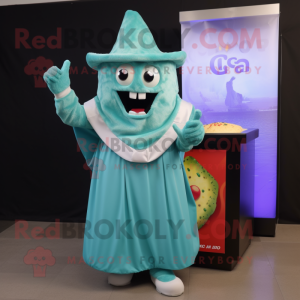 Cyan Nachos maskot kostume...