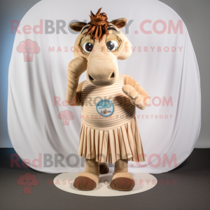 Tan Quagga maskot drakt...