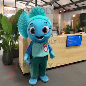 Cyan Betta Fish mascotte...