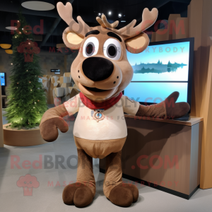 Brown Reindeer mascotte...