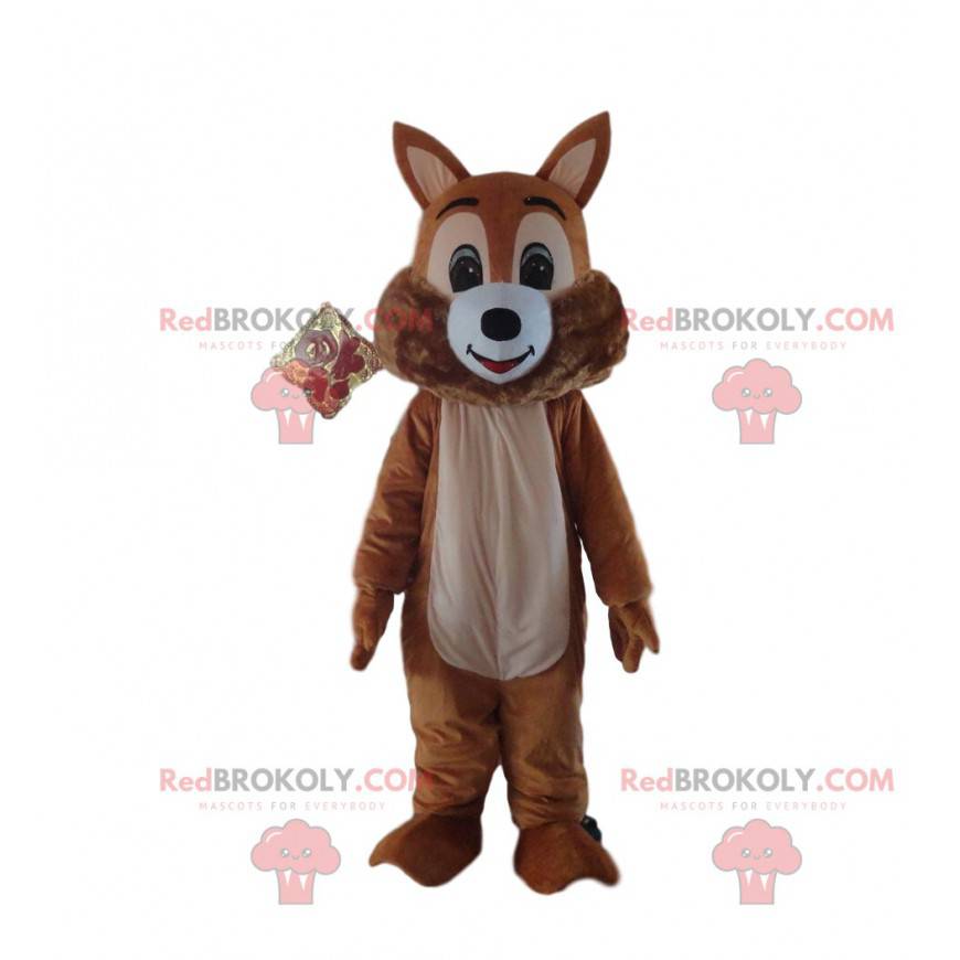 Brown squirrel mascot, forest costume, giant squirrel -