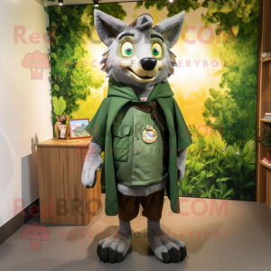 Olive Wolf maskot kostume...