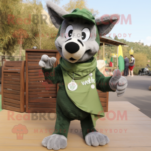 Olive Wolf maskot kostume...