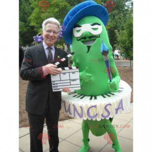 Mascotte van de kunstenaarsschilder groene bonen -