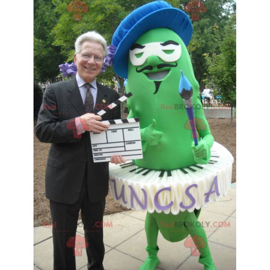 Mascotte de haricot vert de criquet d'artiste peintre - Mascotte de haricot vert de criquet d'artiste peintre -