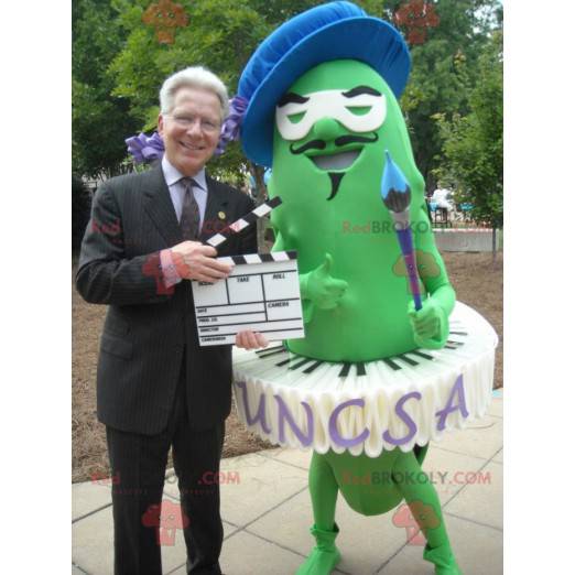 Mascotte van de kunstenaarsschilder groene bonen -
