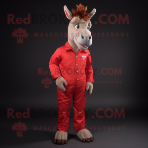 Red Donkey mascotte kostuum...