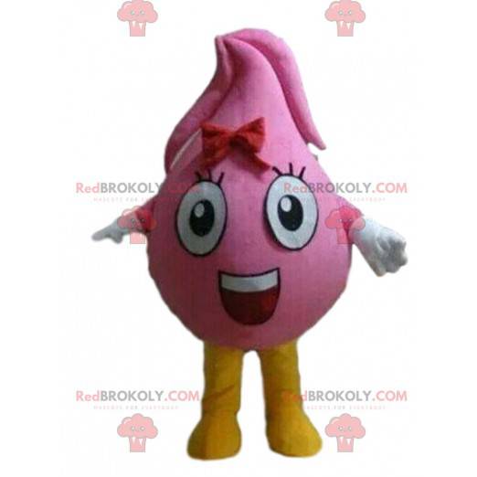 Pink drop maskot, gigantisk dråpe kostyme - Redbrokoly.com