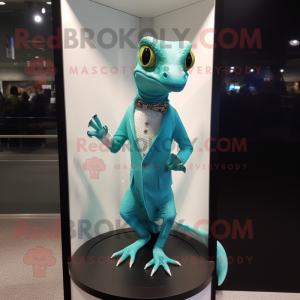 Cyan Geckos maskotdräkt...