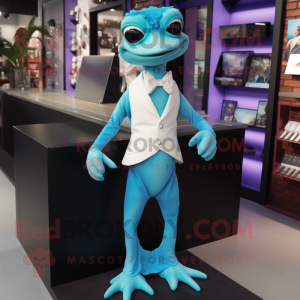 Cyan Geckos maskot kostume...