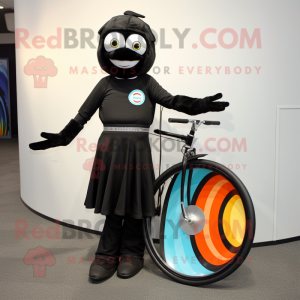 Sort Unicyclist maskot...