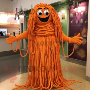 Oranje spaghetti mascotte...
