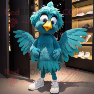 Cyan Harpy mascotte kostuum...