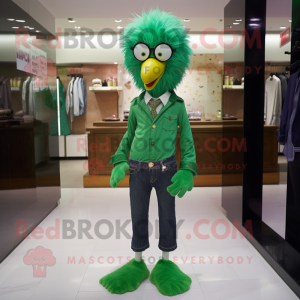 Grön Fried Chicken maskot...