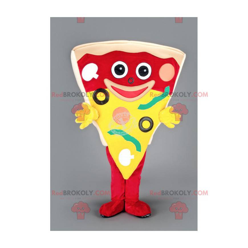 Gigantisk pizza skive maskot - Redbrokoly.com