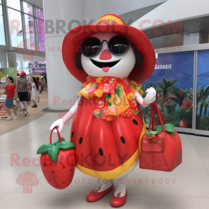 nan Tomato mascot costume character dressed with a Bikini and Handbags