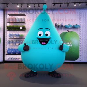 Cyan Pear mascotte kostuum...