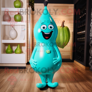 Cyan pære maskot kostyme...