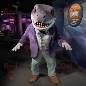 Paars Megalodon mascotte...