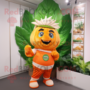 Orange Cabbage Leaf maskot...