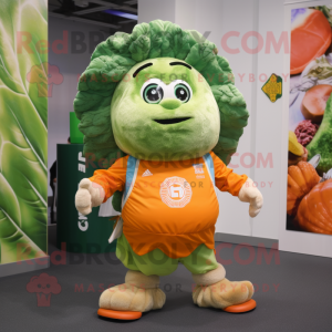 Orange Cabbage Leaf maskot...