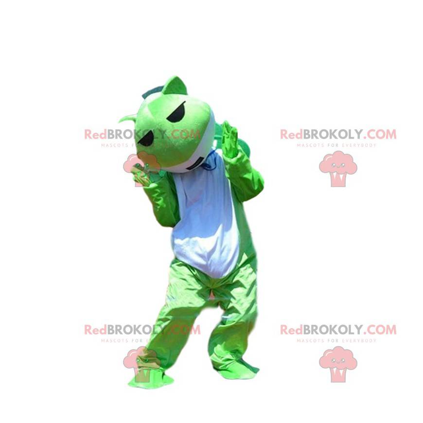 Mascote sapo verde e branco, fantasia de sapo - Redbrokoly.com