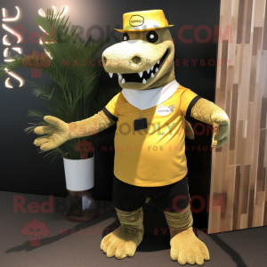 Gouden krokodil mascotte...