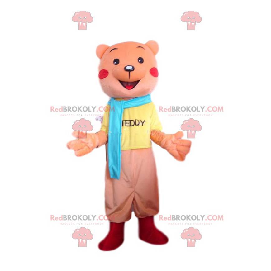 Orange teddy bear mascot, orange bear costume - Redbrokoly.com
