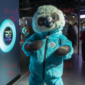 Teal Sloth mascotte kostuum...